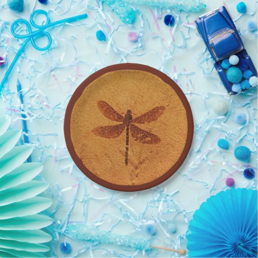 Assiettes En Carton Dragonfly fossile (Fête)