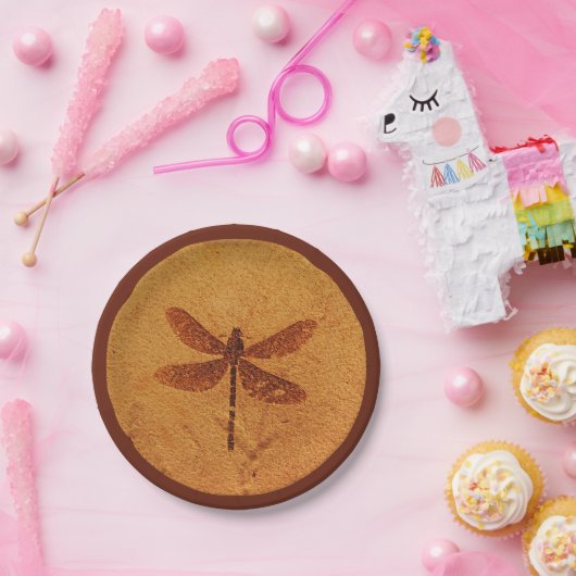 Assiettes En Carton Dragonfly fossile (Fête)