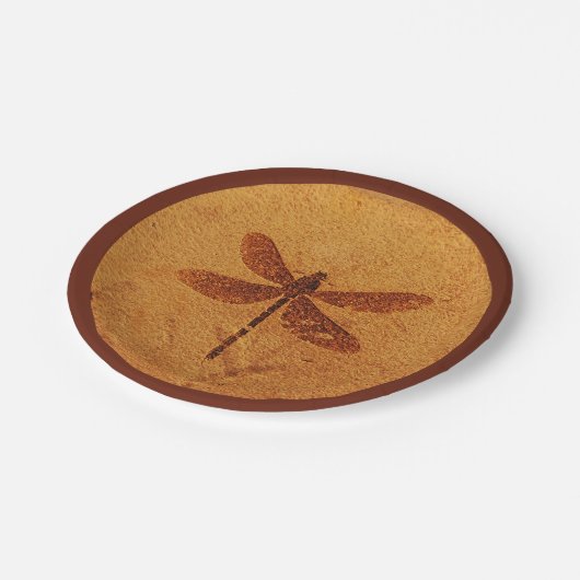 Assiettes En Carton Dragonfly fossile (Angle)