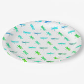 Assiettes En Carton Dragonfly Green et Blue (Angle)