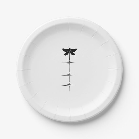 Assiettes En Carton Dragonfly Heartbeat EKG Pulse Nature Insect Dragon (Devant)