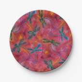 Assiettes En Carton Dragonfly Hot Fuchsia rose (Devant)