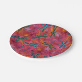 Assiettes En Carton Dragonfly Hot Fuchsia rose (Angle)