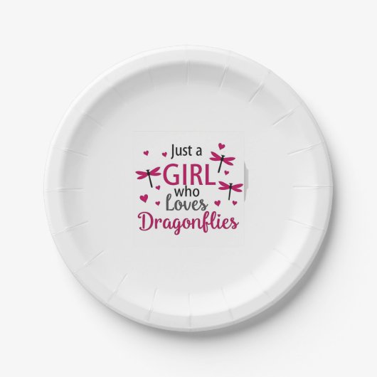 Assiettes En Carton Dragonfly Just A Girl Who Loves Dragonflies T-Shir (Devant)