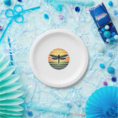 Assiettes En Carton Dragonfly Retro (3) (Fête)