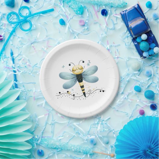 Assiettes En Carton Dragonfly Sleepy Whimsical (Fête)