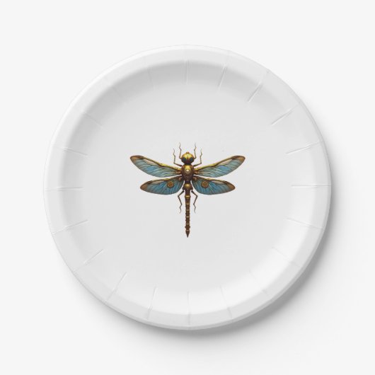 Assiettes En Carton Dragonfly Steam Punk Insect Art Engineer Steampunk (Devant)
