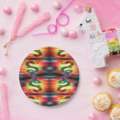 Assiettes En Carton Dragons arc-en-ciel (Fête)