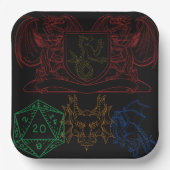 Assiettes En Carton Dragons avec dés (Recto)