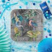 Assiettes En Carton Dragons dans un coin (Fête)
