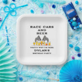 Assiettes En Carton Drapeau à damier de jour de course de voitures de (Fête)