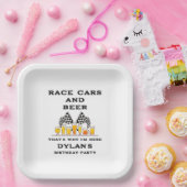 Assiettes En Carton Drapeau à damier de jour de course de voitures de (Fête)