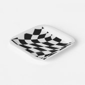 Assiettes En Carton Drapeau À damiers noir et blanc (Angulaire)
