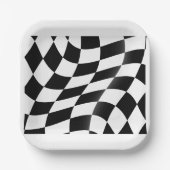 Assiettes En Carton Drapeau À damiers noir et blanc (Recto)