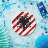 Assiettes En Carton Drapeau à rayures albanais (Fête)