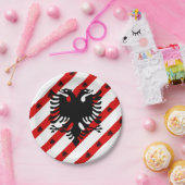 Assiettes En Carton Drapeau à rayures albanais (Fête)