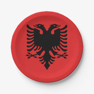 Assiettes En Carton Drapeau albanais