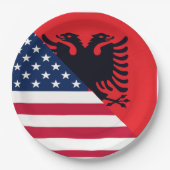Assiettes En Carton Drapeau albanais Albanie USA (Devant)