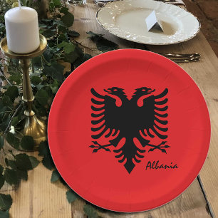 Assiettes En Carton Drapeau albanais et patriotes du parti albanais/sp