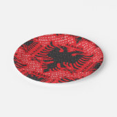 Assiettes En Carton Drapeau albanais motif 2 (Angle)