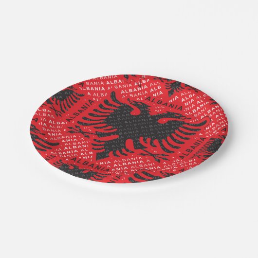Assiettes En Carton Drapeau albanais motif 2 (Angle)
