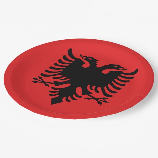 Assiettes En Carton Drapeau Albanie (Angle)
