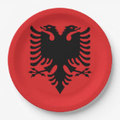 Assiettes En Carton Drapeau Albanie (Devant)