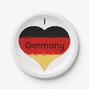 Assiettes En Carton Drapeau allemand I Heart Allemagne