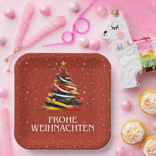 ASSIETTES EN CARTON DRAPEAU ALLEMAND INSPIRÉ (Fête)