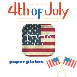 Assiettes En Carton Drapeau américain 1776<br><div class="desc">American Flag 1776 Juillet 4th Party Paper Plates. Célébrez le Jour de l'Indépendance avec ce drapeau patriotique des USA avec l'année 1776 dans la vieille typographie anglaise blanche. Le rouge, le bleu de la marine, et le blanc de l'extérieur Stars et des rayures Design. Commandez la vôtre aujourd'hui avec les...</div>