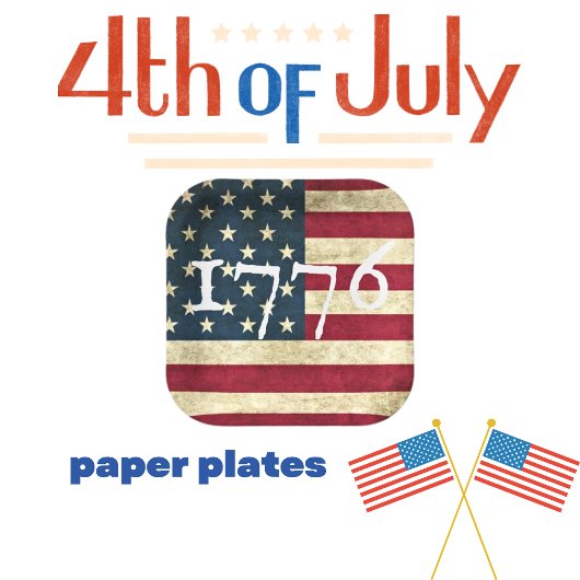 Assiettes En Carton Drapeau américain 1776