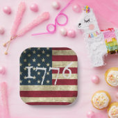 Assiettes En Carton Drapeau américain 1776 (Fête)