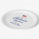 Assiettes En Carton Drapeau américain à thème patriotique (Angle)