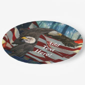 Assiettes En Carton Drapeau américain de l'aigle à tête blanche (Angle)