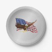 Assiettes En Carton Drapeau américain et argent d'aigle (Devant)