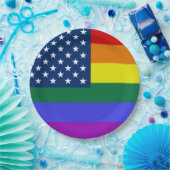 Assiettes En Carton Drapeau américain LGBT Pride avec étoiles (Fête)