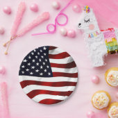 Assiettes En Carton Drapeau américain massif Plaque en papier patrioti (Fête)