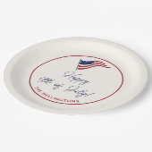 Assiettes En Carton Drapeau américain minimal moderne 4 juillet Nom du (Angle)