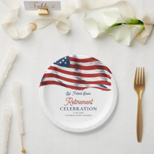 Assiettes En Carton Drapeau américain moderne 4 juillet retraite de l'