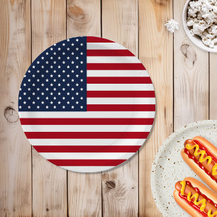 Assiettes En Carton Drapeau américain patriotique