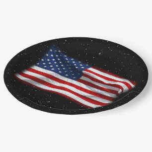 Assiettes En Carton Drapeau américain patriotique États-Unis