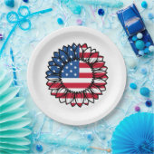 Assiettes En Carton Drapeau américain Tournesol-32222 (Fête)