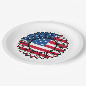 Assiettes En Carton Drapeau américain Tournesol-32222 (Angle)