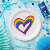 Assiettes En Carton Drapeau arc-en-ciel de l'amour de la fierté gay LG (Fête)