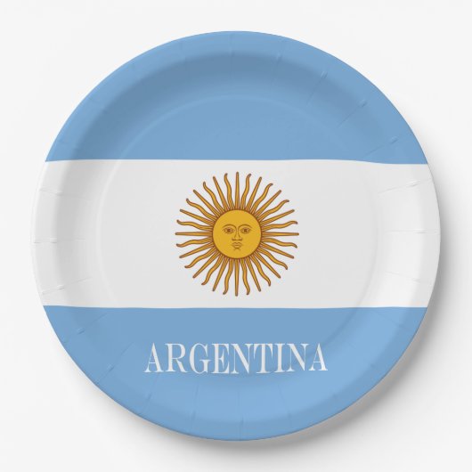 Assiettes En Carton Drapeau argentin Bandera De Argentina (Devant)
