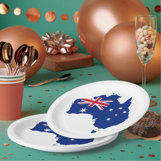 Assiettes En Carton Drapeau australien (Multi)