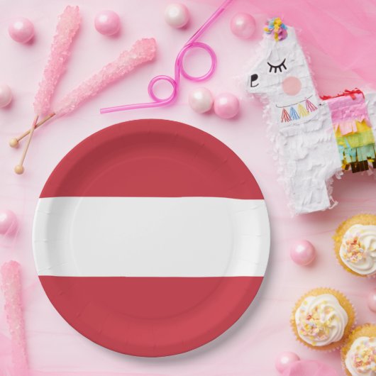 Assiettes En Carton Drapeau autrichien (Fête)