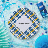 Assiettes En Carton Drapeau barbadien personnalisé (Fête)