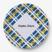 Assiettes En Carton Drapeau barbadien personnalisé (Devant)