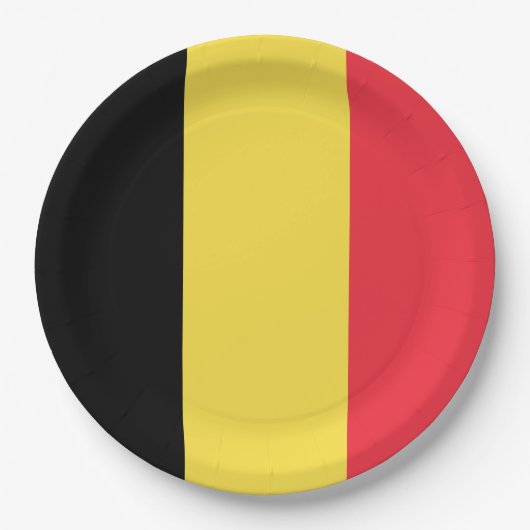 Assiettes En Carton Drapeau belge (Devant)